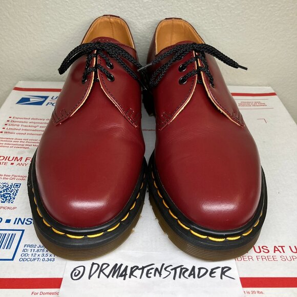 90's Vintage ENGLAND gibsons Wmns sz 8 shoes Dr. Martens 1461 cherry red oxblood - Picture 12 of 16